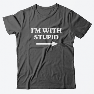 Прикольная футболка с принтом "I'm with stupid"